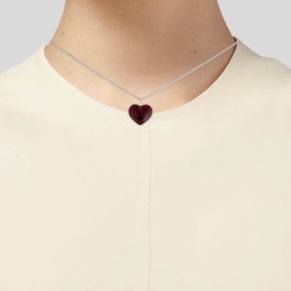 BACCARAT FRENCH CRYSTAL STERLING SILVER 925 HEART PENDANT - Picture 7 of 9